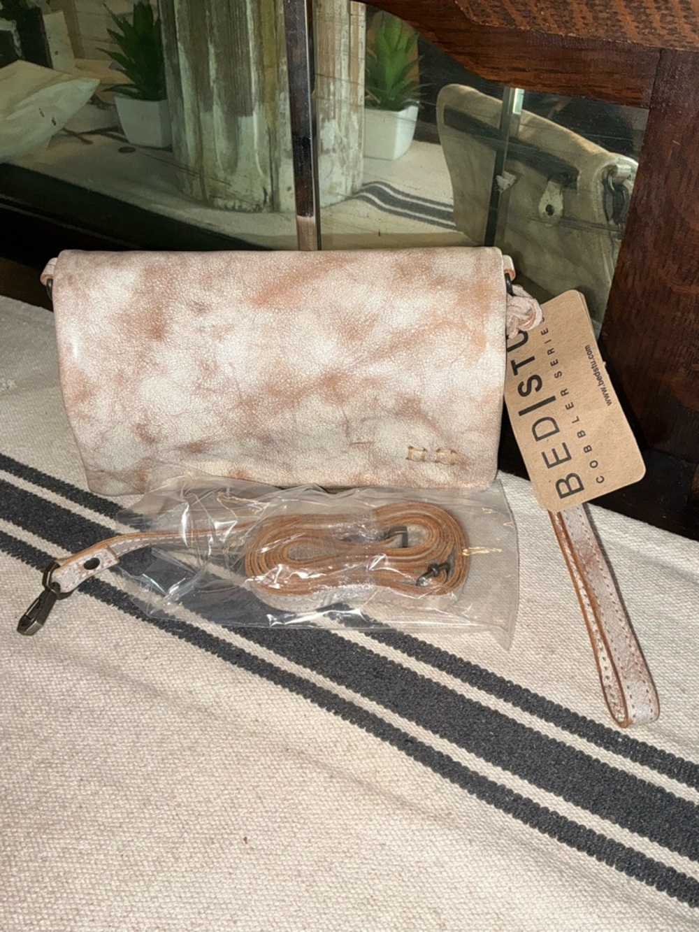 NWT Bed Stu Leather Cadence Wallet Wristlet Crossbody Nectar Lux MSRP $175